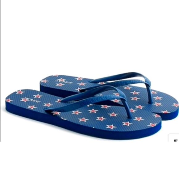 J CREW Star Print Flip Flops Sz 8 NWT - Picture 1 of 7
